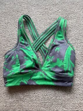 JoyLab Island Print Strappy Crisscross Sports Bra